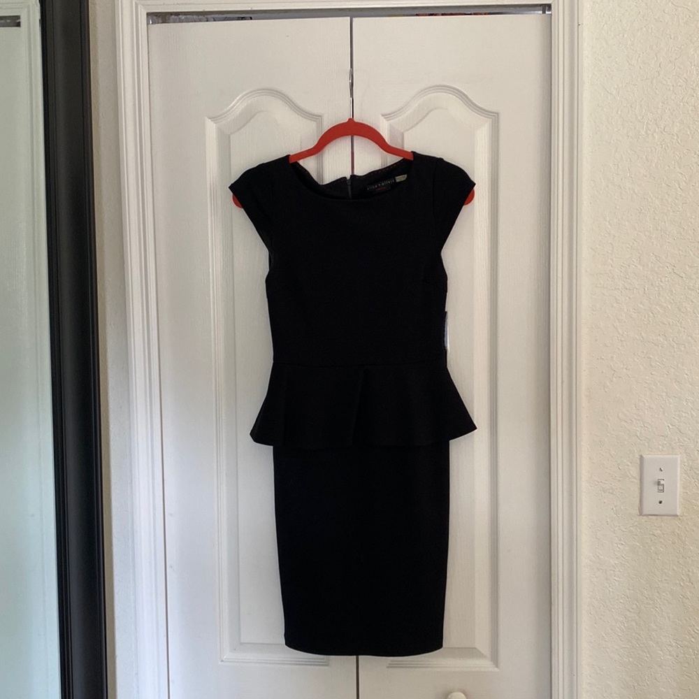 Alice + Olivia Black Peplum Dress, Size 4